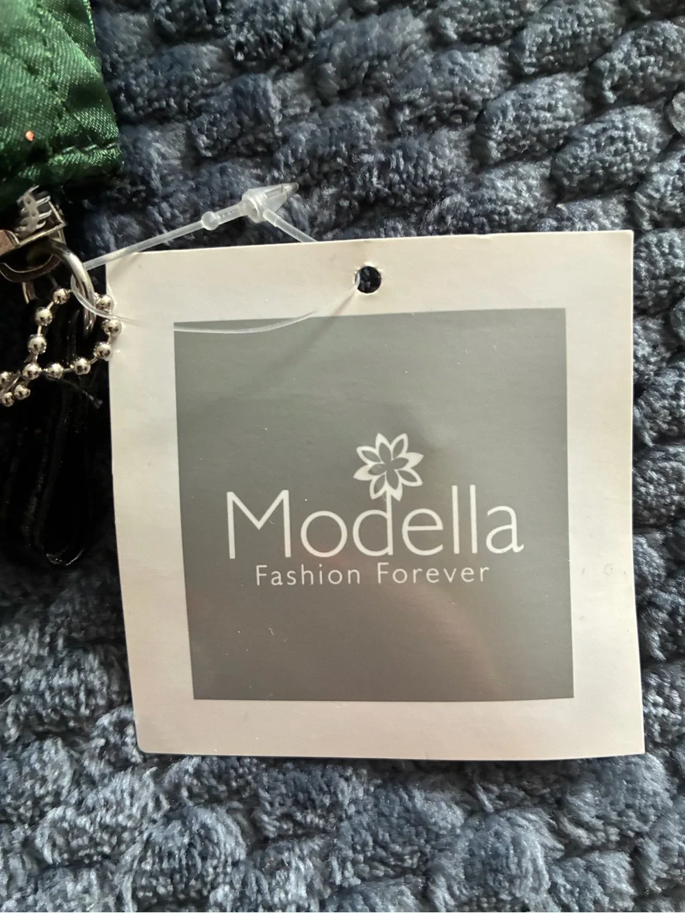 Modella Green Quilted Cosmetic and/or Phone Pouch with Mirror